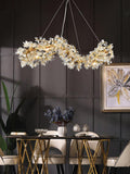 1200MM LONG GOLDEN Mother Of Pearl CRYSTAL CHANDELIER CEILING LIGHTS HANGING - WARM WHITE - Ashish Electrical India