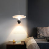 led 1 Light Grey Modern Pendant Bedside Ceiling Lights - Warm White