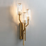 3 Led Glass Crystal Electroplated Copper Gold Metal Wall Light - Warm White - Ashish Electrical India