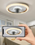 500 MM Round Gold Ceiling Light with Fan LED Chandelier - Warm White