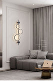 1000MM LED Black Long 3 Rings Wall Light - Warm White