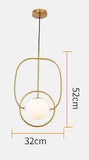 1 Light LED Gold Frosted Ball Pendant Lamp Chandelier Ceiling Light - Warm White