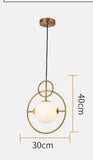 1 LED Gold Frosted Ball Round Pendant Lamp Chandelier Ceiling Light - Warm White
