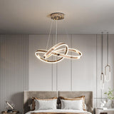 Gold Body Twisted LED Chandelier Pendant Light Hanging Lamp - Warm White