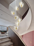 8-LIGHT LED Swan DOUBLE HEIGHT STAIR CHANDELIER - WARM WHITE - Ashish Electrical India