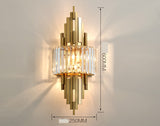 600MM Led Glass Crystal Electroplated Copper Gold Metal Wall Light - Warm White