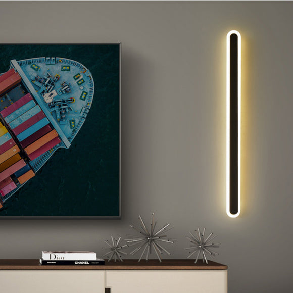20W 600MM Modern Black Long LED Wall Lamp for Bedside Bathroom Mirror Light- Warm White