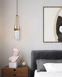 1-Light LED Gold Smokey Glass Pendant Lamp Ceiling Light - Warm White