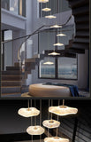 15 LIGHT LED ROUND ACRYLIC DOUBLE HEIGHT STAIR CHANDELIER - WARM WHITE - Ashish Electrical India