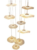 15 LIGHT LED ROUND ACRYLIC DOUBLE HEIGHT STAIR CHANDELIER - WARM WHITE - Ashish Electrical India