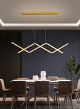 Gold Body Linear LED Chandelier Light Hanging Lamp - Warm White - Ashish Electrical India