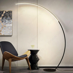 Led Black Arc Floor Standing lamp Living Room Light for Home Lighting Standing lamp -Warm White