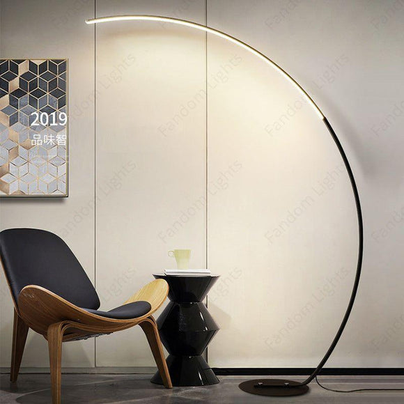 Led Black Arc Floor Standing lamp Living Room Light for Home Lighting Standing lamp -Warm White