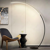 Led Black Arc Floor Standing lamp Living Room Light for Home Lighting Standing lamp -Warm White