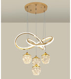LED Golden 4 Light Curvy Pendant Chandelier Light - Warm White - Ashish Electrical India