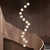 13-LIGHT LED GLASS LIGHT DOUBLE HEIGHT DUPLEX STAIR CHANDELIER - WARM WHITE - Ashish Electrical India