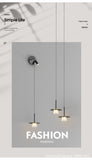 Modern Long Black LED Wall Pendant Lamp with Spot for Bedside - Warm White