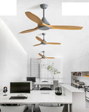 Nordic Industrial Wind lamp less ceiling fan remote Controlled - Grey