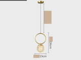 led Gold Ring Glass Crystal Hanging Pendant Ceiling Light - Warm White - Ashish Electrical India
