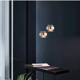 1 Light LED Glass Smokey Ball Gold Pendant Lamp Ceiling Light - Warm White