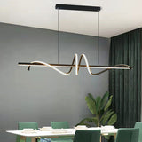 Black Body Modern Twisted LED Chandelier Pendant Light Hanging Lamp - Warm White
