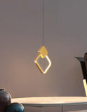 led 1 Light Modern Pendant Bedside Ceiling Lights - Gold (Square) - Ashish Electrical India