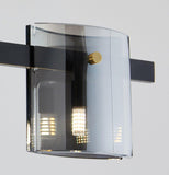 led 5-Light Smokey Black Hanging Pendant Ceiling Light - Warm White