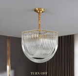 600 MM Gold Crystal Metal LED Chandelier Hanging Suspension Lamp - Warm White