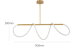 Gold Metallic LED Chandelier 1000MM Long with Curly Acrylic Light - 4000K Natural White - Ashish Electrical India
