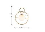 1 LED Gold Frosted Ball Round Pendant Lamp Chandelier Ceiling Light - Warm White - Ashish Electrical India