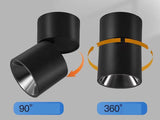 12W 360 Degree Adjustable Led Wall Light Black Body - Warm White Light