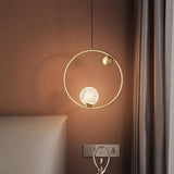 Led Electroplated Gold Ring Glass Crystal Hanging Pendant Ceiling Light - Warm White - Ashish Electrical India