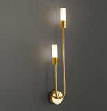 Led Electroplated Metal Gold Finish 2 Tube Wall Lamp LED Lights - Warm White