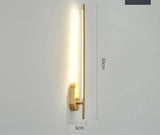 600 MM LED Gold Electroplated Long Tube Acrylic Wall Light - Warm White