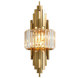 600MM Led Glass Crystal Electroplated Copper Gold Metal Wall Light - Warm White