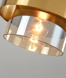 1 Light LED Amber Glass Ball Gold Pendant Ceiling Light - Warm White