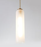 LED Gold Long Frosted Glass Pendant Lamp Ceiling Light - Warm White - Ashish Electrical India