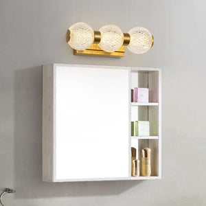 18W 3 Acrylic Glass Led Golden Body LED Wall Light Mirror Vanity Picture Lamp - Warm White