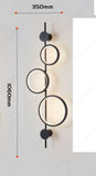 1000MM LED Black Long 3 Rings Wall Light - Warm White