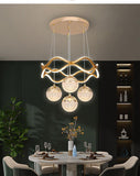 Golden 5 Light Curvy LED Pendant Chandelier Light - Warm White - Ashish Electrical India