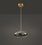 LED Fairy Big Smokey Glass Gold Pendant Lamp Ceiling Light - Warm White