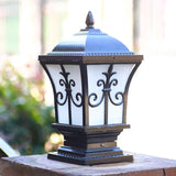 Pillar Light Antique Gate Lamp E27 Lantern Lamp Post E27 (Color : Black)