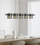 led 5-Light Smokey Black Hanging Pendant Ceiling Light - Warm White
