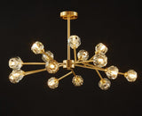 15 Light Electroplated Gold Metal Modern Chandelier Ceiling Light - Warm White