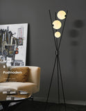 3 Frosted Glass Black Tripod Floor lamp Living Room Light for Home Lighting Standing lamp - Ashish Electrical India