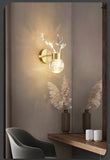 Acrylic Modern Horn Gold Metal Wall Light for Drawing Room - Natural White