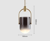 LED Gold Smokey Glass Pendant Lamp Ceiling Light - Warm White