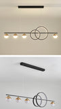 6 Led Black Gold Body Modern Linear Chandelier Light Hanging Lamp - Warm White