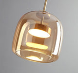 1 Light LED Glass Amber Gold Pendant Lamp Ceiling Light - Warm White