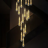 12 -LIGHT LED CRYSTAL DOUBLE HEIGHT STAIR CHANDELIER - WARM WHITE - Ashish Electrical India
